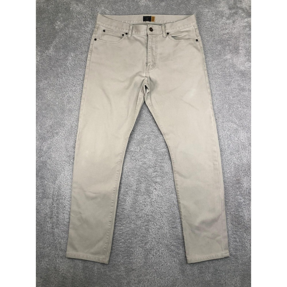 J Crew Jeans Mens Size 34x31 (Tag 33x32) 770 Straight Beige Denim